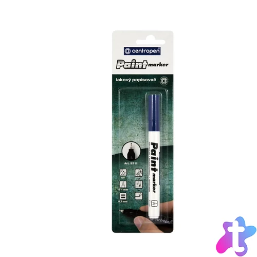 Lakkmarker 0,7mm, vékony metál hegy Centropen 9211 kék