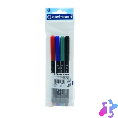 Alkoholos marker készlet, 1mm, kerek hegyű, Centropen 2536, 4 klf. szín
