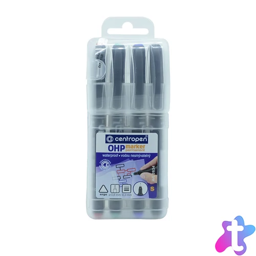 Alkoholos marker készlet, 0,3mm, S OHP Centropen 2634, 4 klf. szín