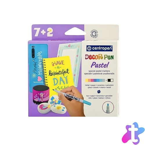 Dekormarker 1,5mm, Centropen 2738 7+2-es készlet,