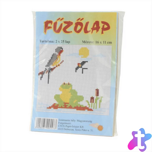 Fűzőlap, 11x16cm, 50lap, sárga,barna,piros,kék,zöld színekben.