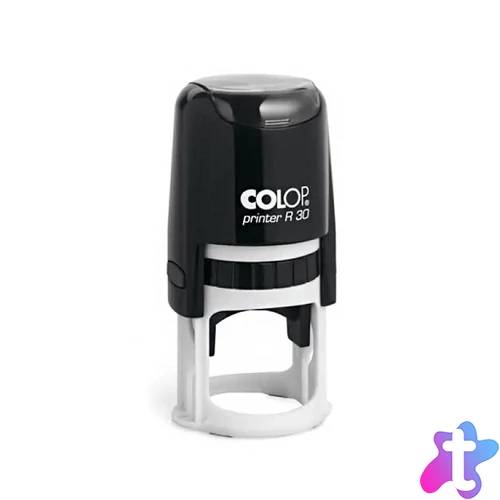 Bélyegző R30 Printer Colop fekete ház/ kék párna kör lenyomat
