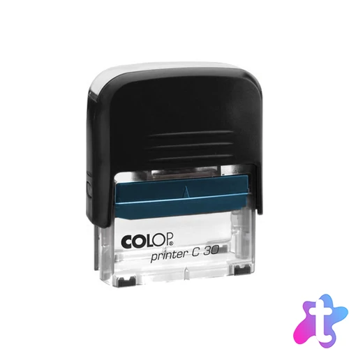 Bélyegző C30 Colop fekete átlátszó ház/kék párna