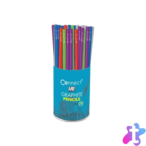 Grafitceruza HB, színes, kerek test,Connect 72 db/csomag,