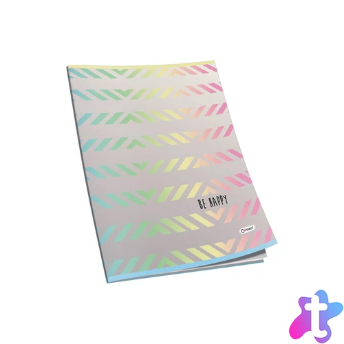 Füzet A4, 40lap, kockás 80g. papír, glitteres Connect