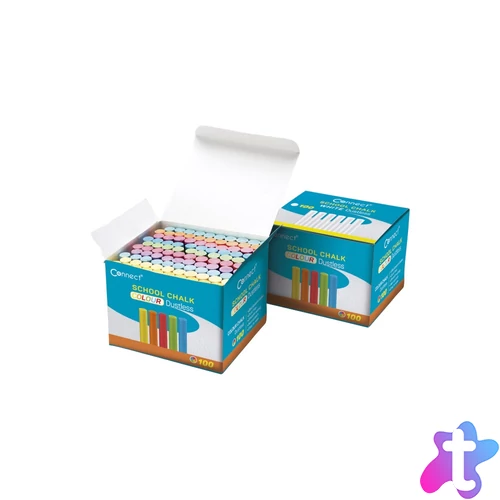 Táblakréta kerek pormentes 100 db/doboz, Connect vegyes színek