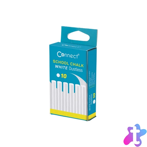 Táblakréta kerek pormentes 10 db/doboz, Connect fehér