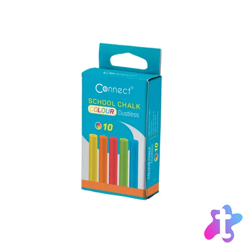 Táblakréta kerek pormentes 10 db/doboz, Connect vegyes színek