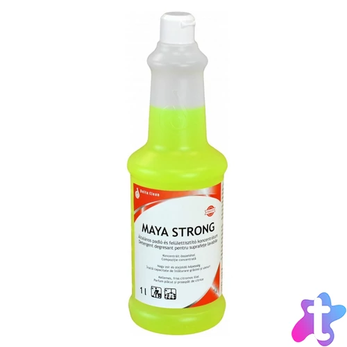Padló- és felülettisztító koncentrátum erős zsíroldó hatással 1 liter Maya Strong