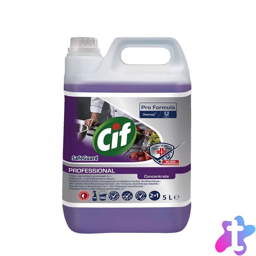 Kombinált kézi általános tisztító- fertőtlenítőszer 5 liter 2in1 Cif Pro Formula Safeguard Concentrate