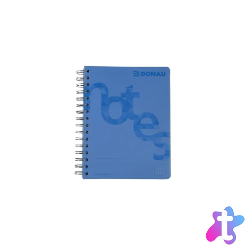 Spirálfüzet A/5 140 lap PP borító kék Donau kockás