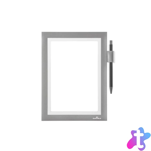 Infókeret A5, öntapadó hátlap, mágneses záródás Duraframe® Note ezüst