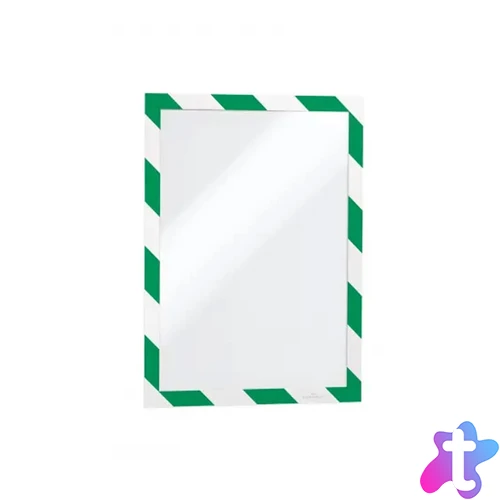 Infókeret A4, öntapadó mágneses záródás 2 db/csomag, Durable Duraframe® Security, zöld/fehér