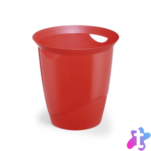 Papírkosár 16l, Durable Trend, áttetsző piros
