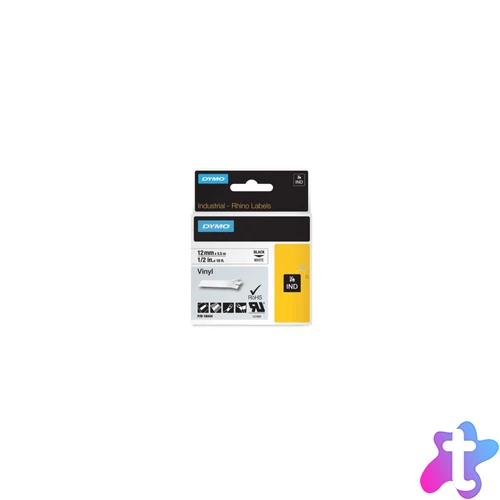 Feliratozógép szalag Dymo S0718600/18444 12mmx5,5m, ORIGINAL, fekete/fehér