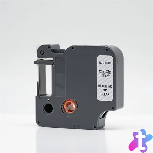 Feliratozógép szalag kompatibilis Dymo D1 S0720500/45010 12mmx7m ECO fekete/víztiszta