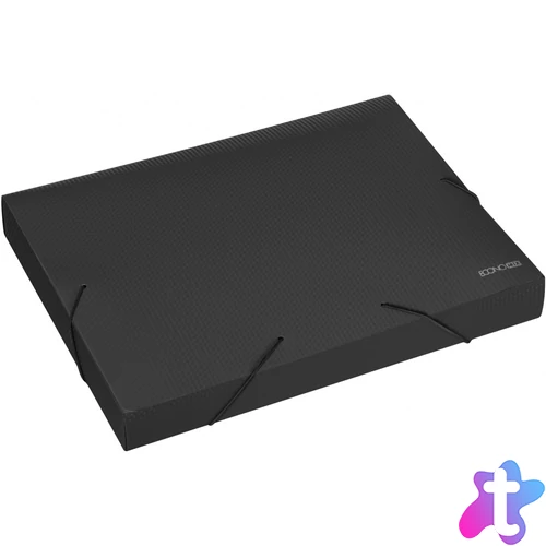 Gumis mappa A4, PP rombuszmintás gerincvastagított 40mm, Economix fekete