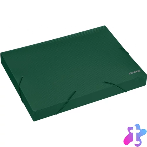 Gumis mappa A4, PP rombuszmintás gerincvastagított 40mm, Economix zöld