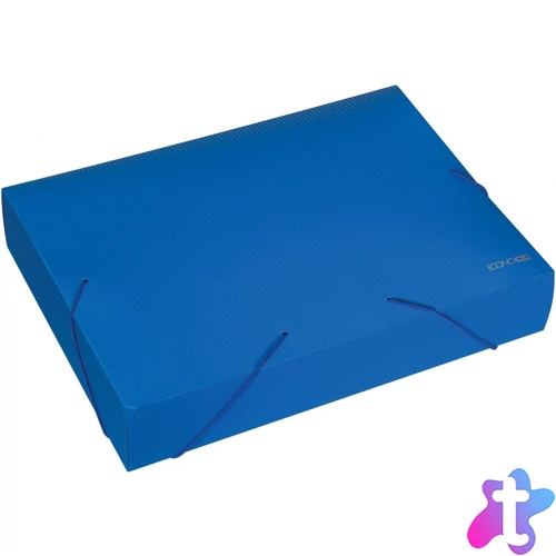 Gumis mappa A4, PP rombuszmintás gerincvastagított 60mm, Economix kék