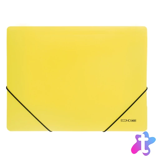 Gumis mappa A4, PP prespán mintás, Economix sárga