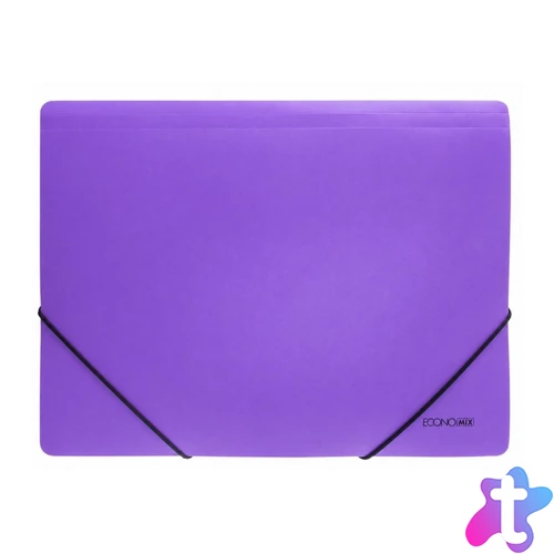 Gumis mappa A4, PP prespán mintás, Economix ibolya