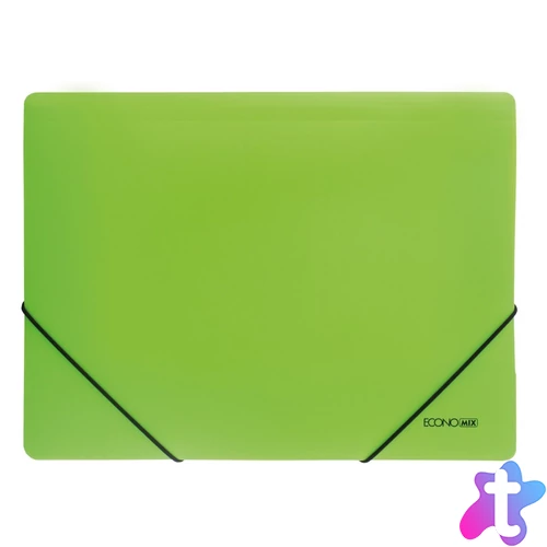 Gumis mappa A4, PP prespán mintás, Economix világos zöld