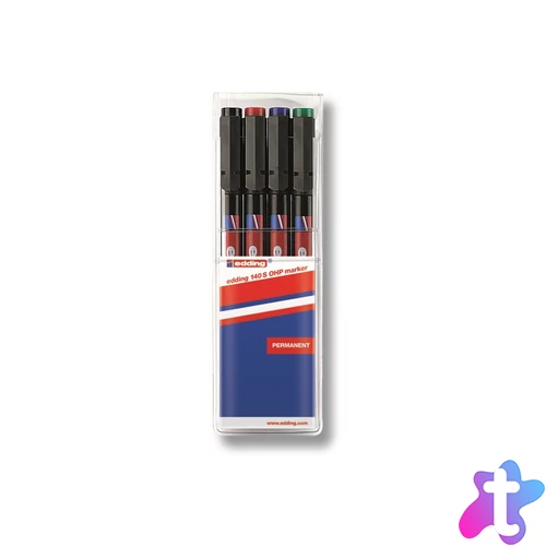 Alkoholos marker készlet, 0,3mm, 140S OHP Edding, 4 klf. szín