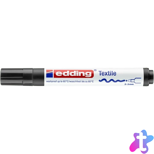 Textilfilc 2-3mm, kerek Edding 4500 fekete
