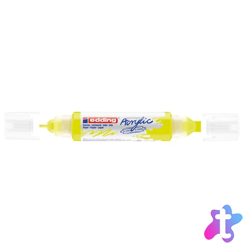 Akril marker 2-3mm, és 5-10mm, 3D kétvégű Edding 5400 neon sárga