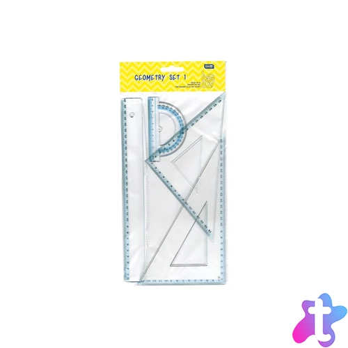 Vonalzókészlet, 30 cm egyenes vonalzó, szögmérő, 45° 16 cm és 60°, 23 cm háromszög vonalzó, 4 db/bliszter Educa