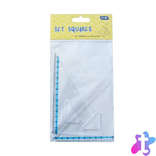 Vonalzókészlet, háromszög 10 cm és 14cm, ( 45°/60° ) 2 db/bliszter Educa