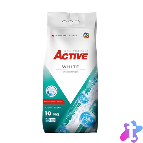Mosópor 10 kg (130 mosás) zsákos fehér és színes ruhákhoz Active Univerzális