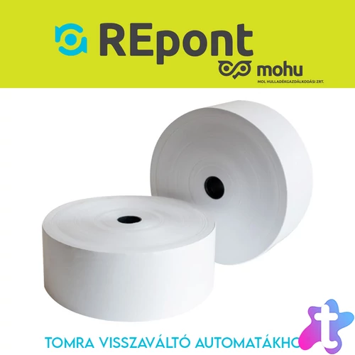 Hőpapír 58mm széles, 250fm hosszú, cséve 25mm, BPA mentes nyomatlan, TOMRA MOHU visszaváltó gépekhez