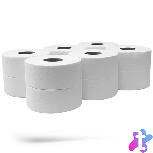 Toalettpapír 2 rétegű közületi átmérő: 20 cm 100 % cellulóz 170 m/tekercs 12 tekercs/csomag_hófehér