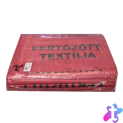 Hulladékgyűjtő zsák „Fertőzött textília” 400 + 2 x 180 x 1100 mm piros