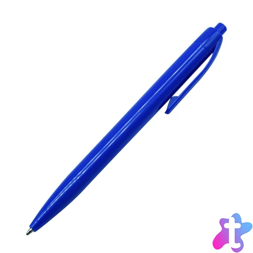 Golyóstoll nyomógombos műanyag kék test, Leopard, írásszín kék