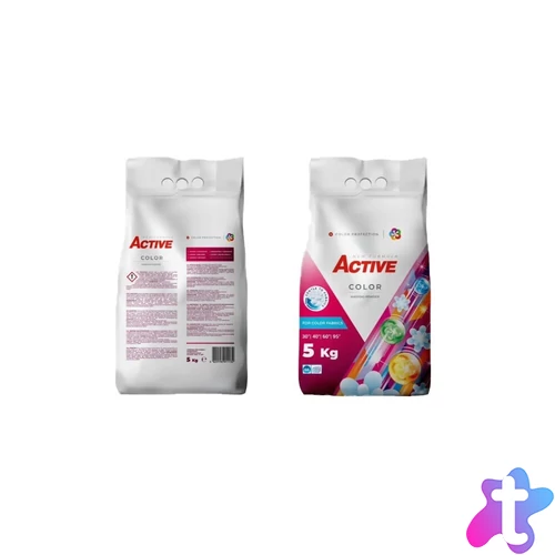 Mosópor 5 kg (65 mosás) zsákos színes ruhákhoz Acitve
