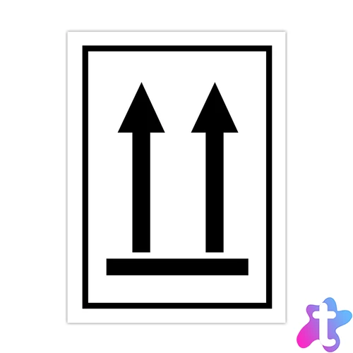 Információs címke, papír Csomag helyzete fölfelé 7,5cmx10cm 300db/tekercs