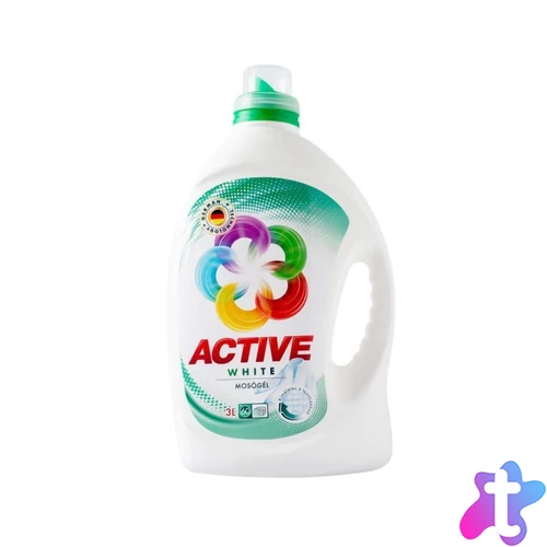 Mosógél 3 liter (60 mosás) fehér ruhákhoz Active white
