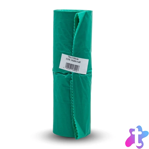 Szemeteszsák 135 liter 70 x 110 cm 30 mikron 10 db/tekercs zöld