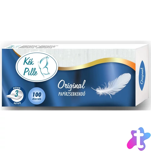 Papírzsebkendő 3 rétegű 100 db/csomag Kék Pille original