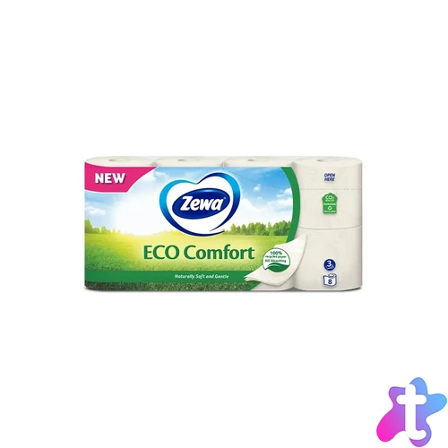 Toalettpapír 3 rétegű 150 lap/tekercs 8 tekercs/csomag Zewa Eco Comfort
