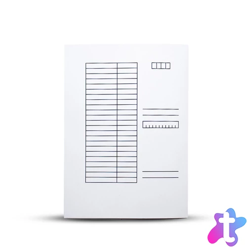 Iratgyűjtő, pólyás dosszié A4, 230g. karton táblázatos noname fehér