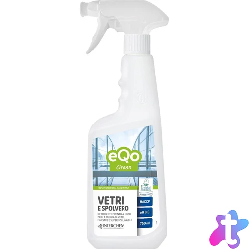 Üveg- és felülettisztítószer szórófejes 750 ml EcoVetri E Spolvero Verde