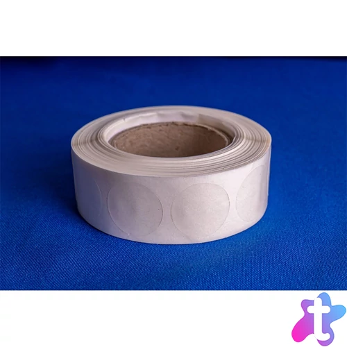 Etikett címke, 20mm, körcímke tekercses, PP 1000 db/tekercs átlátszó