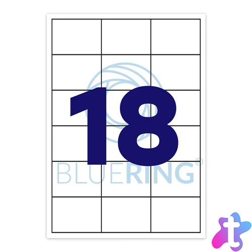 Etikett címke, 63,5x46,6mm, 100 lap, 18 címke/lap