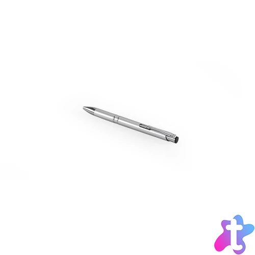 Golyóstoll nyomógombos ezüst test, írásszín kék