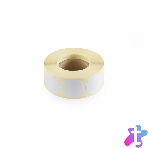 Etikett címke, 30mm, körcímke tekercses 1000 db/tekercs fehér