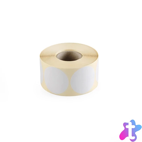 Etikett címke, 50mm, körcímke tekercses, 1000 címke/tekercs fehér