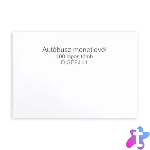 Autóbusz menetlevél A4, 100lap,os fekvő D.GEPJ.41
